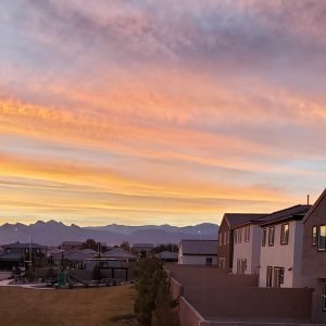 sunset over new homes in las vegas nevada